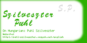 szilveszter puhl business card